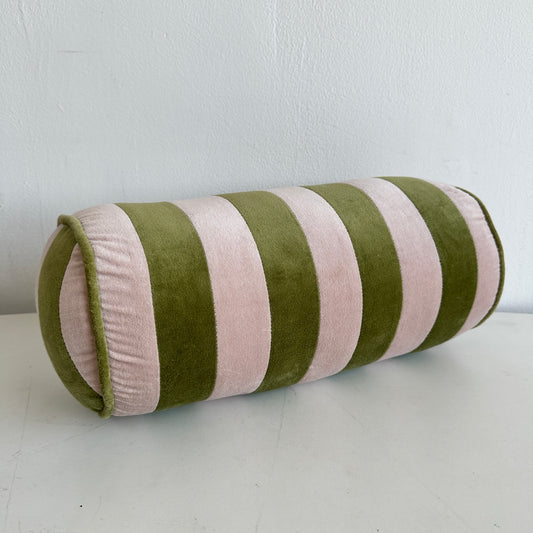 PW010 C&K PINK AND GREEN STRIPED BOLT PILLOW