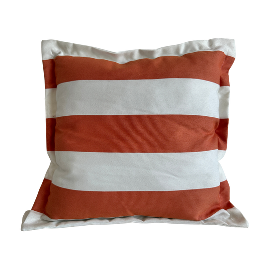 PW011 ORANGE AND WHITE THICK STRIPED PILLOW