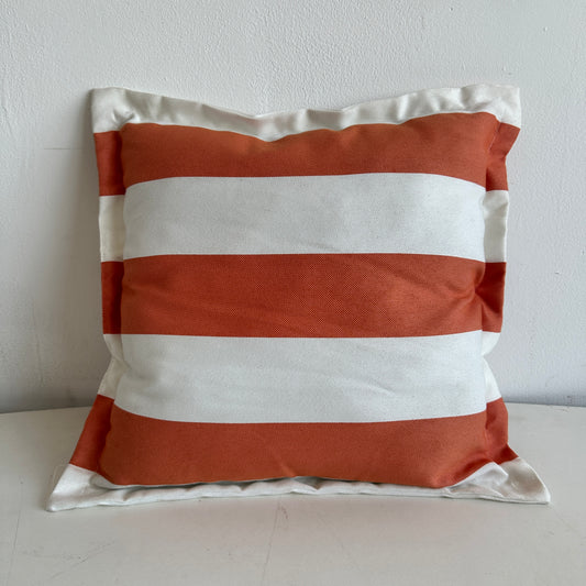 PW011 ORANGE AND WHITE THICK STRIPED PILLOW