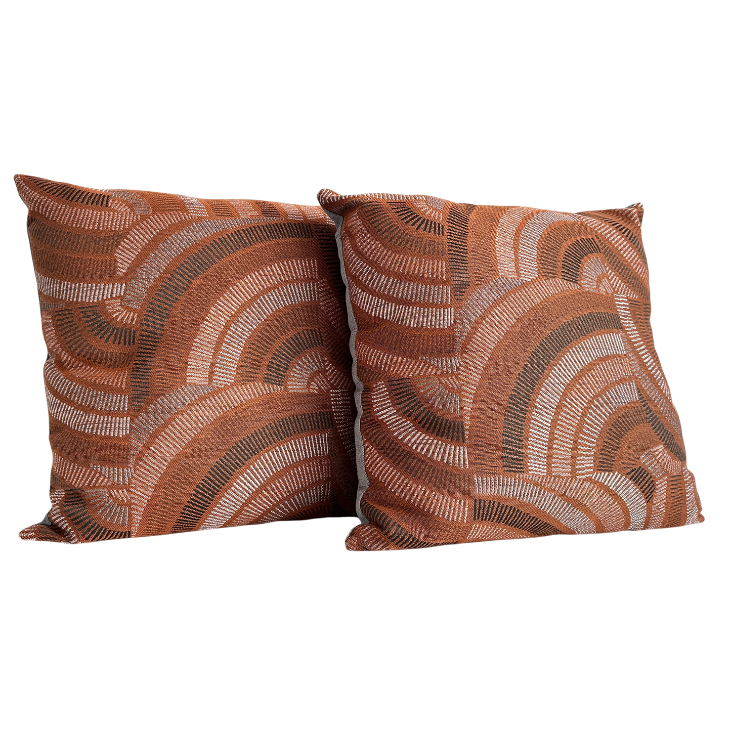 PW026 RUST FAN PATTERN PILLOWS