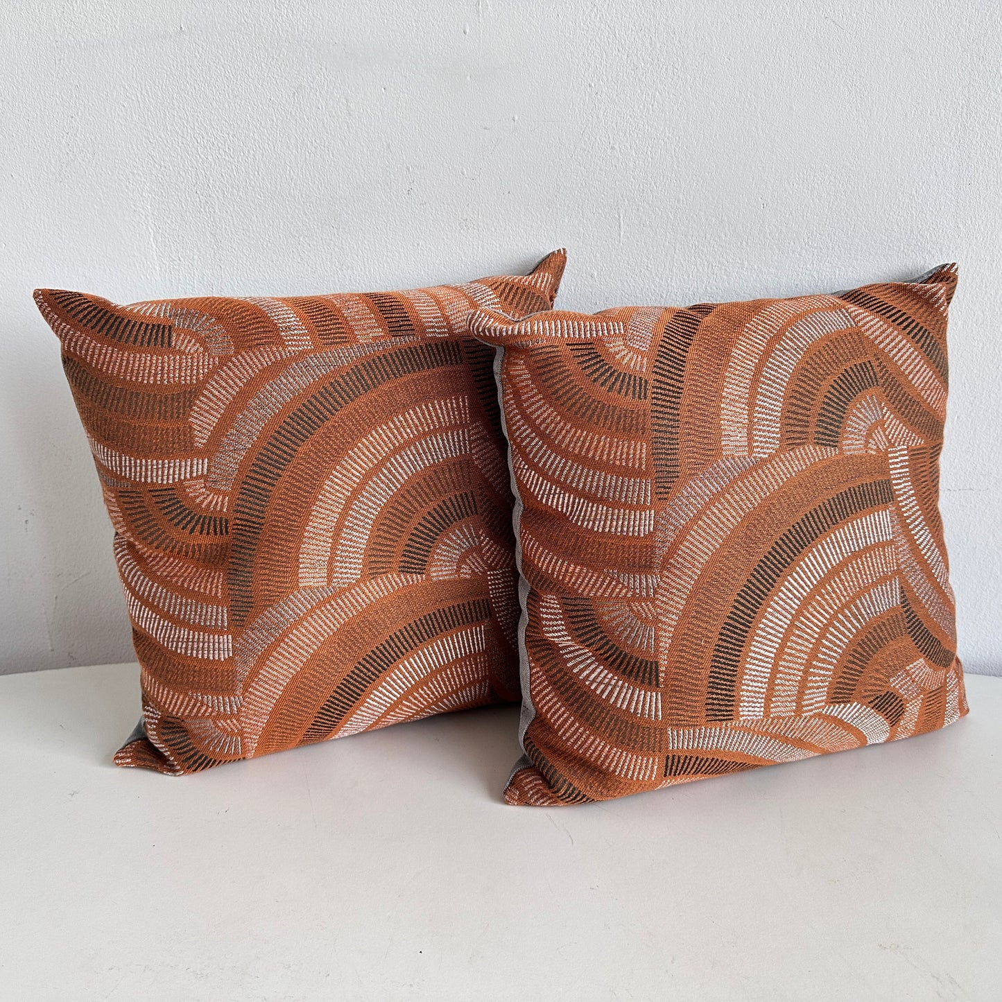 PW026 RUST FAN PATTERN PILLOWS