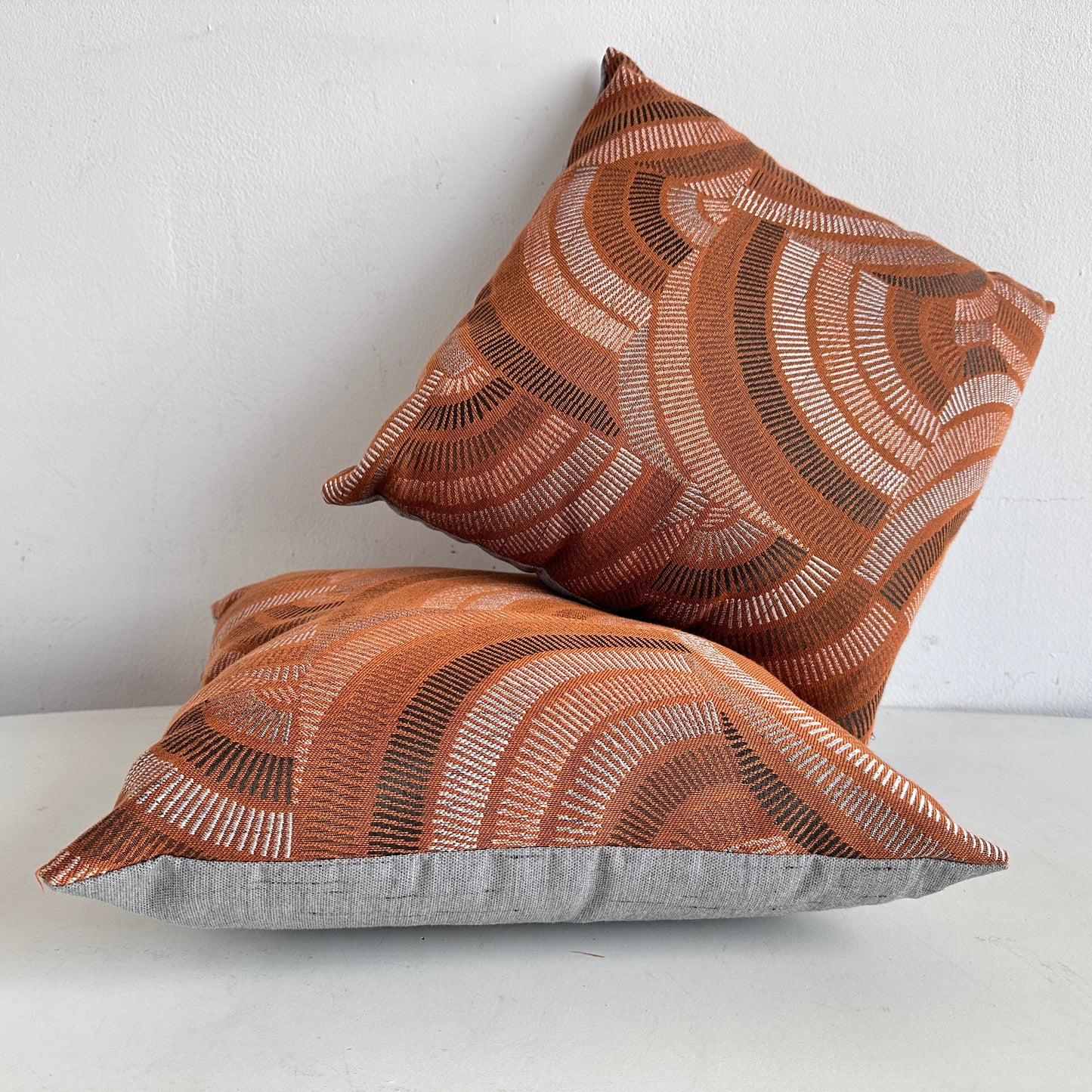 PW026 RUST FAN PATTERN PILLOWS