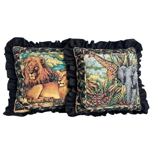 PW029 PAIR OF REVERSIBLE SAFARI PILLOWS