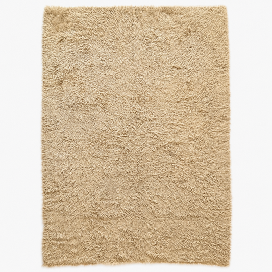 RF009 8' X 11' VINTAGE LIGHT TAN FLOKATI RUG