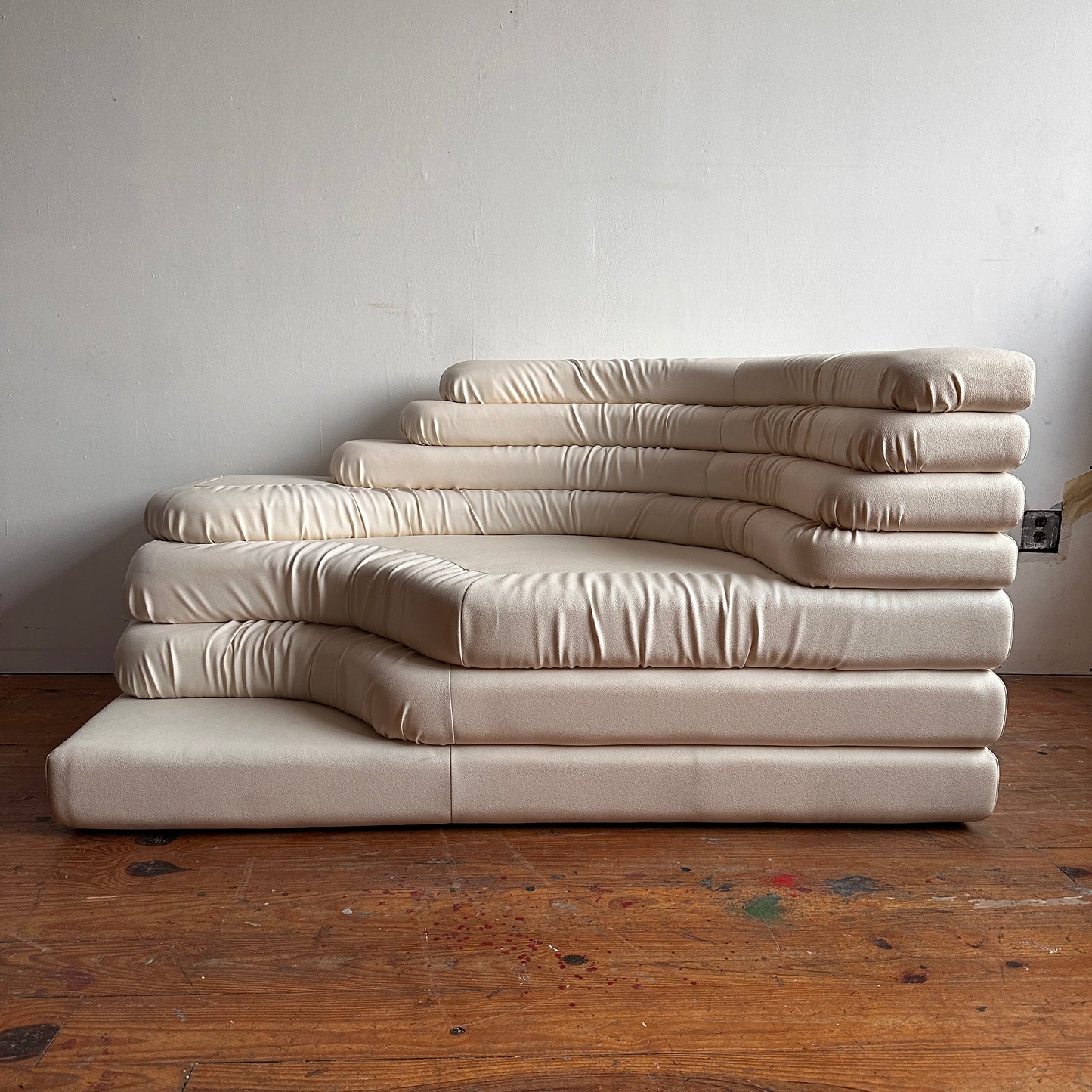 SF004 WHITE TERRAZA VEGAN LEATHER SOFA FROM FRANCE & SON