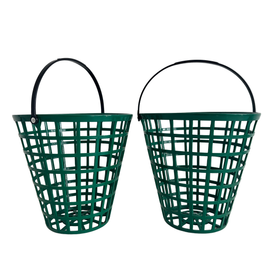 SP006 SET OF TWO GREEN PLASTIC GOLF BALL BASKETS