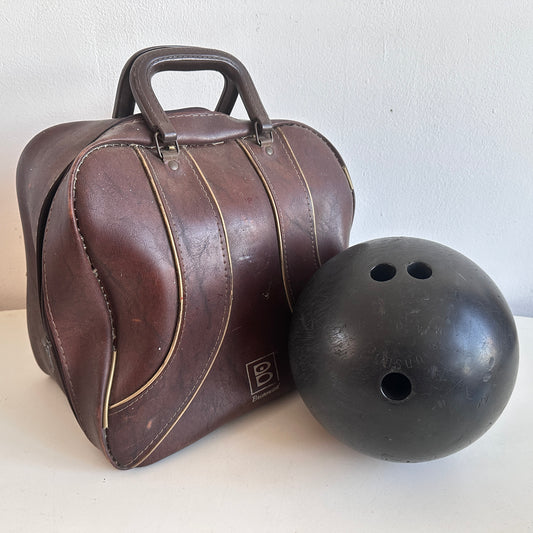 SP022 BLACK BOWLING BALL WITH BAG (BOTTOM CUT OUT FOR CAMERA GAG)