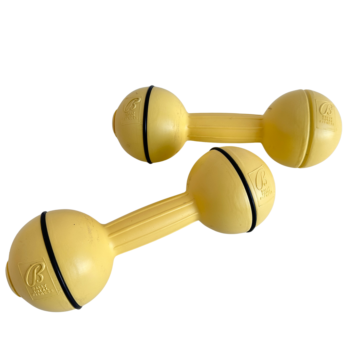 SP031 PAIR OF BALLY TOTAL FITNESS 5LB YELLOW DUMBBELLS