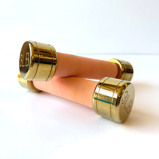 SP035 PINK AND GOLD 3LB WEIGHTS