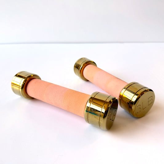 SP035 PINK AND GOLD 3LB WEIGHTS