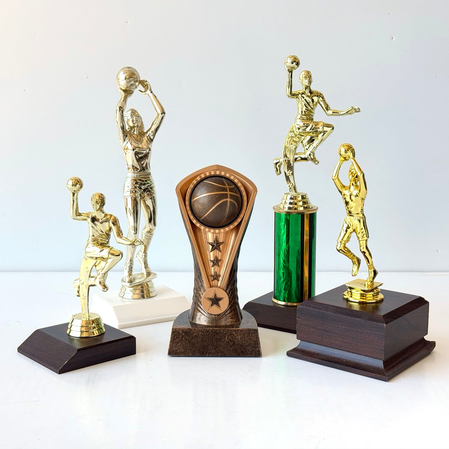 SP040 SET OF 5 BASKETBALL TROPHIES