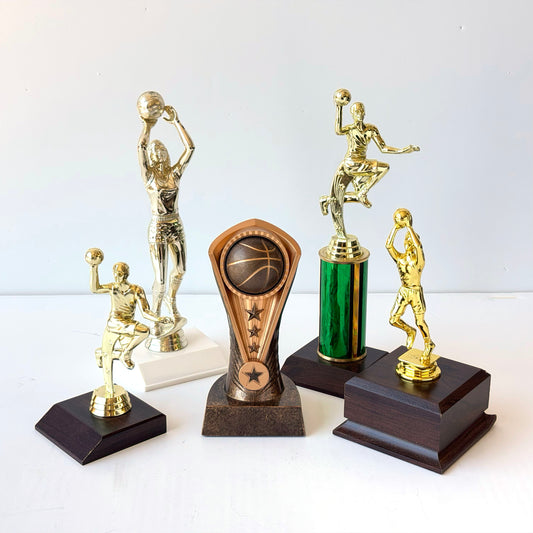 SP040 SET OF 5 BASKETBALL TROPHIES