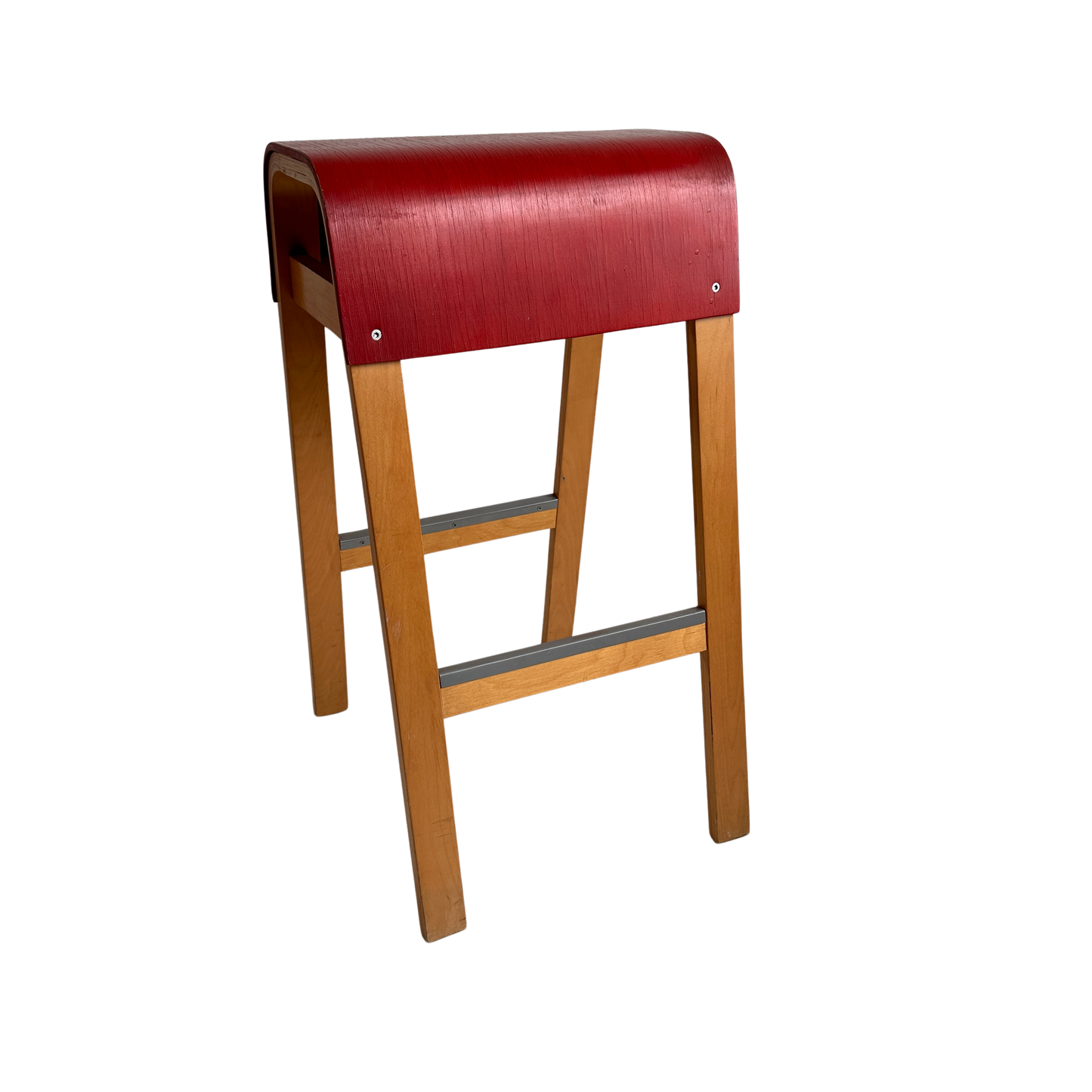 ST008 VINTAGE IKEA RED SADDLE STOOL