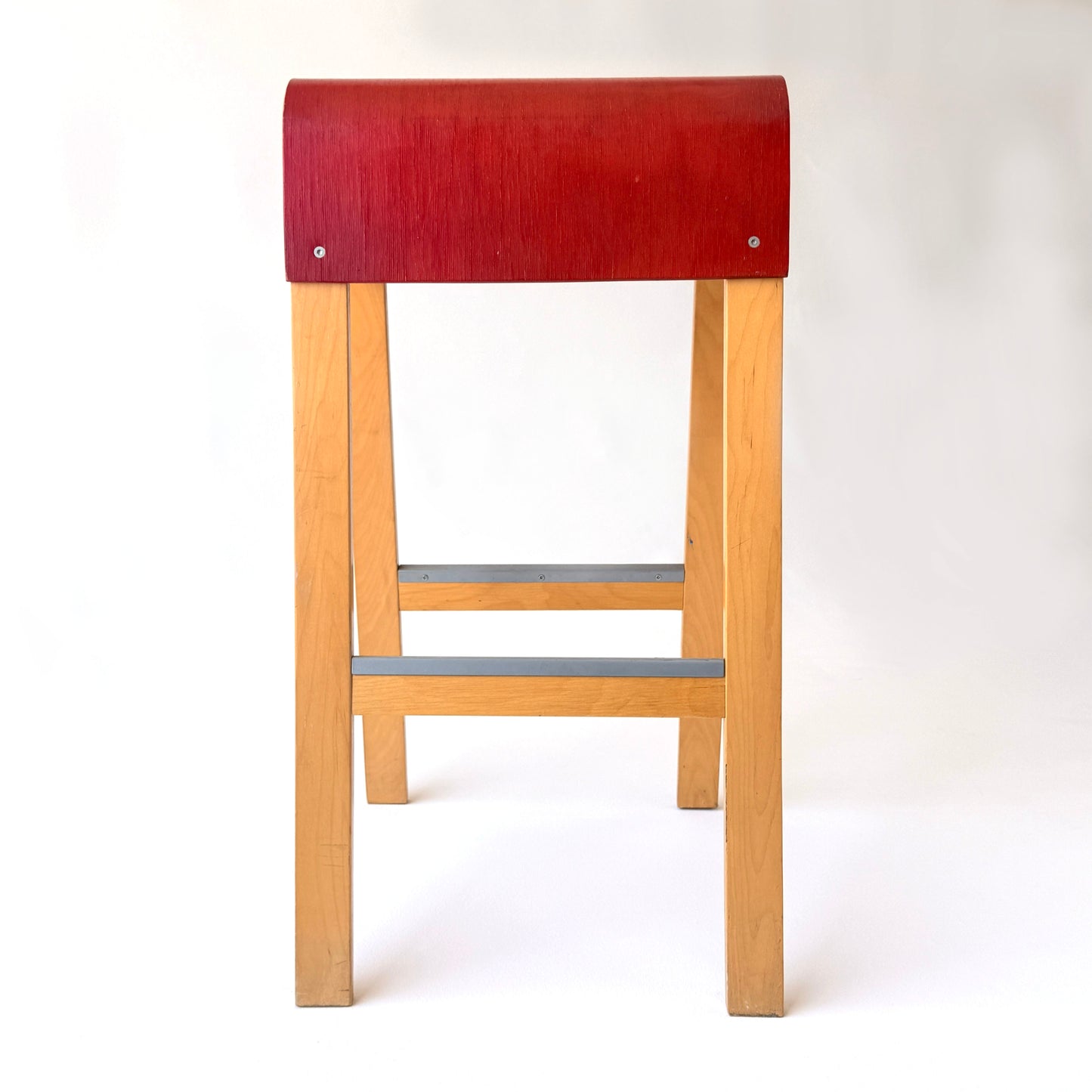 ST008 VINTAGE IKEA RED SADDLE STOOL