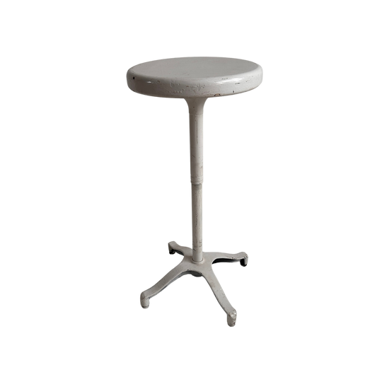ST010 SWIVEL METAL WHITE STOOL
