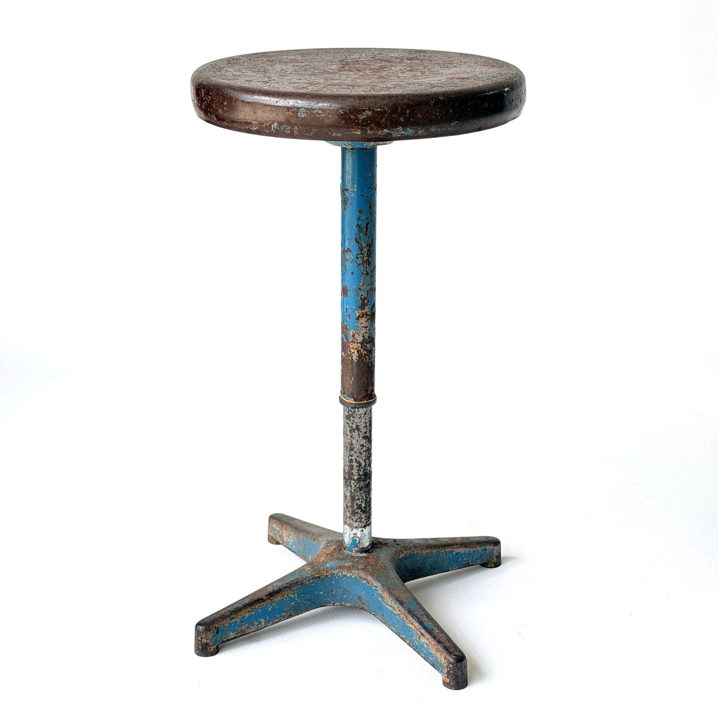 ST011 SWIVEL METAL BLUE STOOL