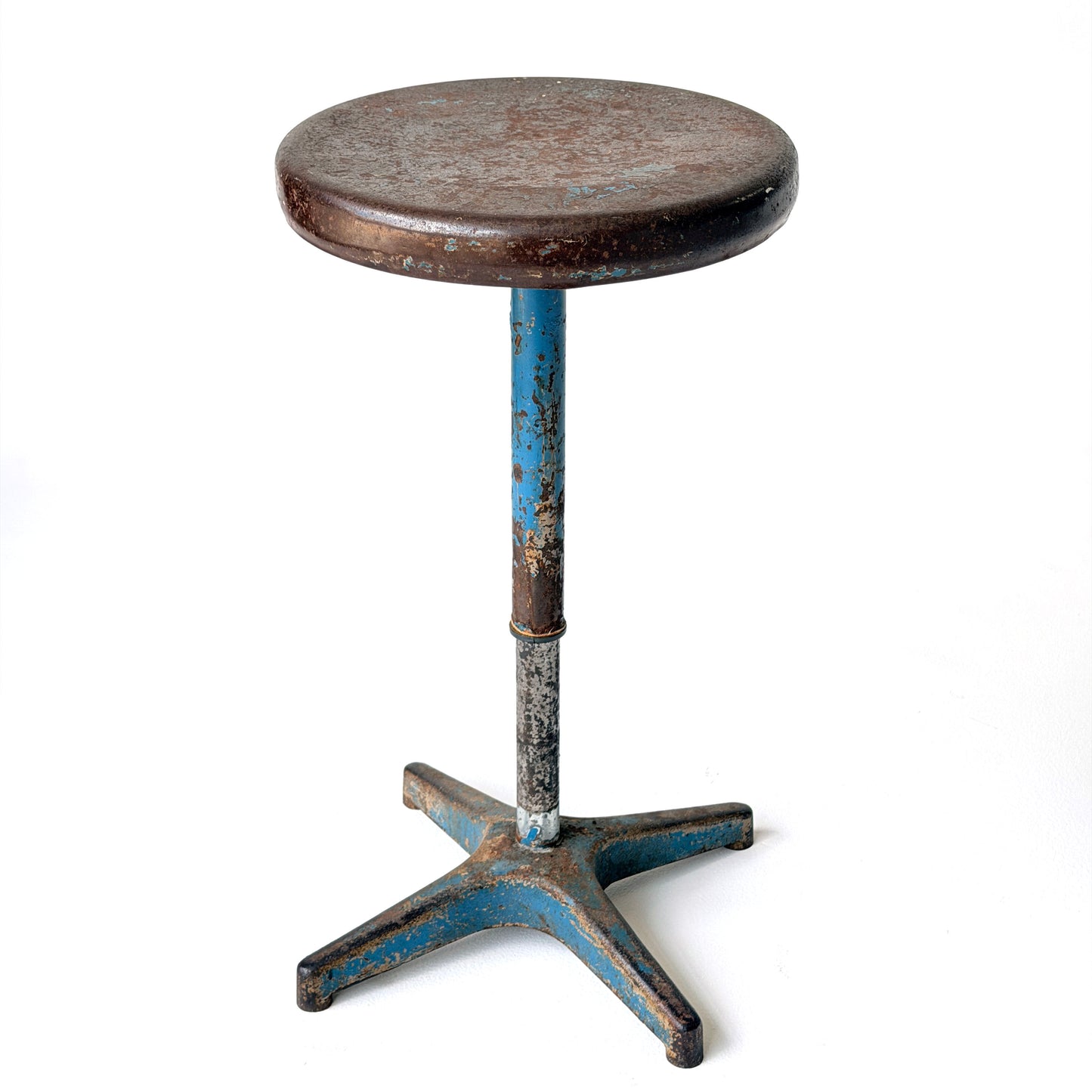 ST011 SWIVEL METAL BLUE STOOL