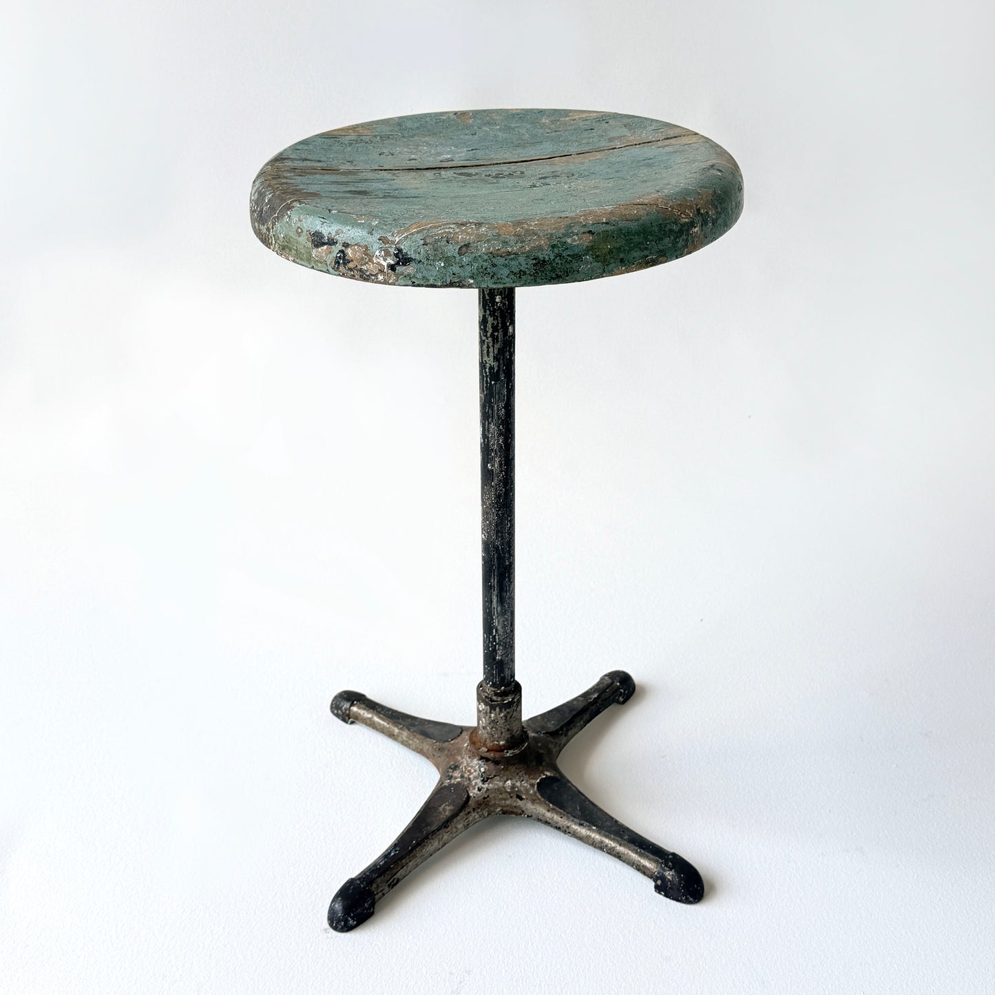 ST020 GREEN PATINA INDUSTRIAL SWIVEL STOOL