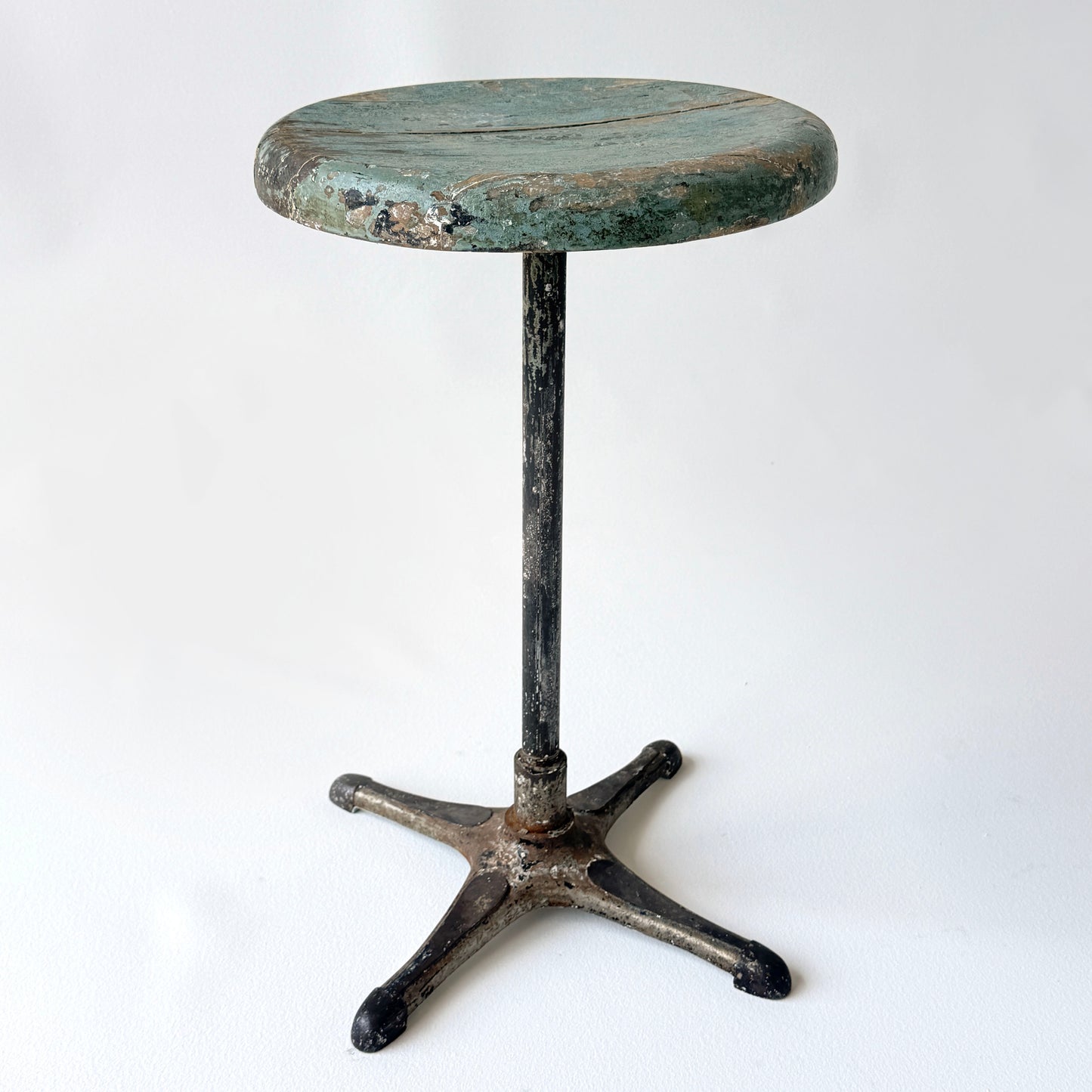 ST020 GREEN PATINA INDUSTRIAL SWIVEL STOOL