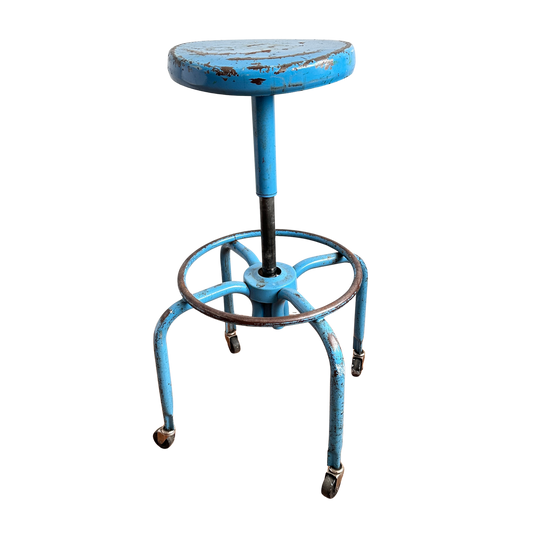 ST022 LIGHT BLUE SWIVEL SHOP STOOL