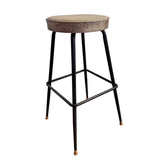 ST028 BLACK AND TAN VINYL SWIVEL SEAT STOOL