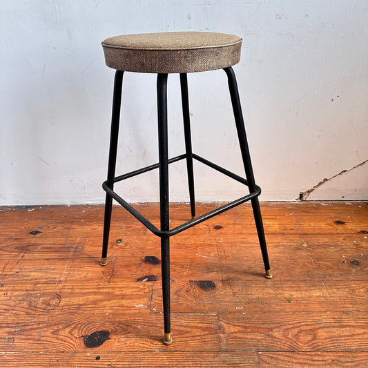 ST028 BLACK AND TAN VINYL SWIVEL SEAT STOOL
