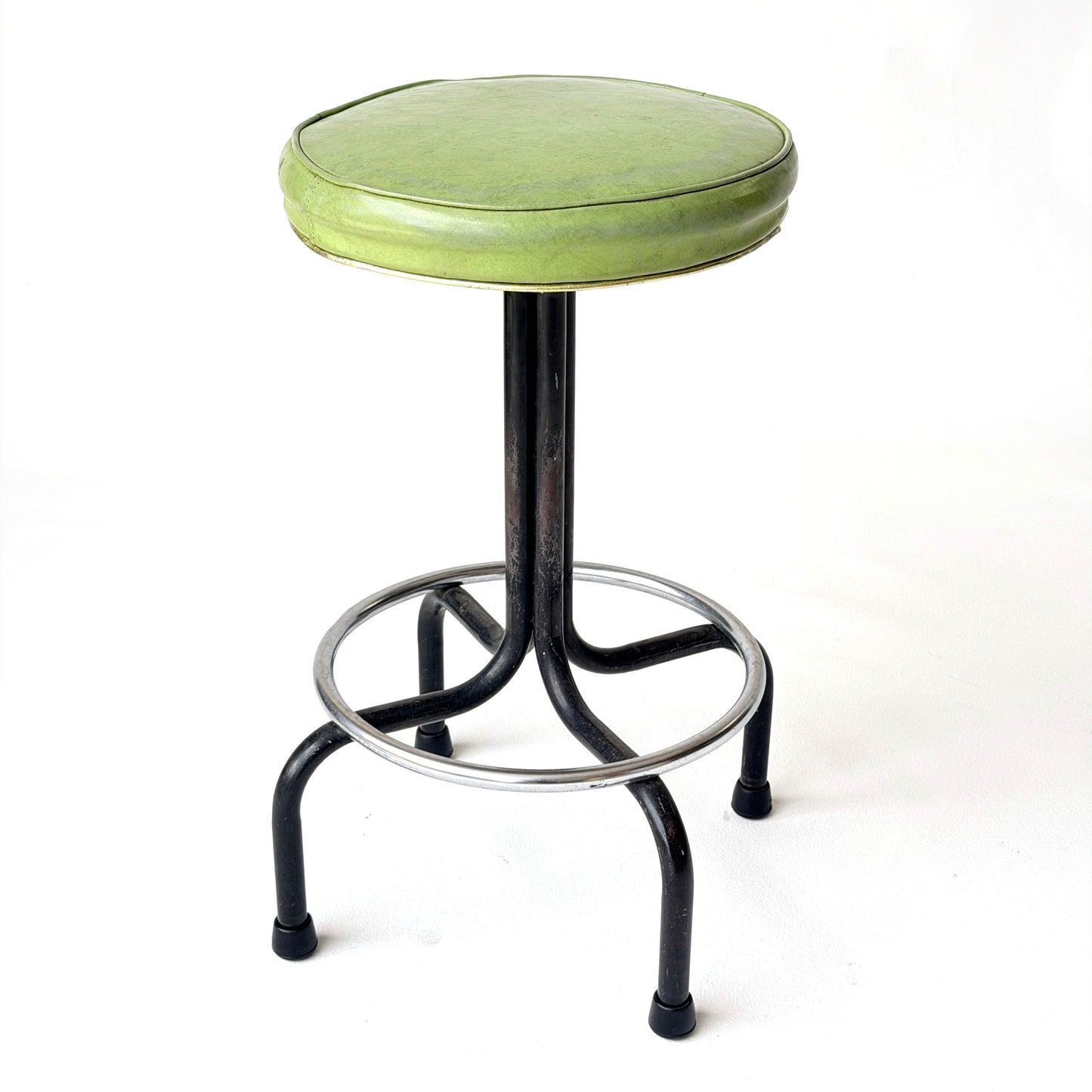 ST029 METAL AND GREAN VINYL SEAT SWIVEL STOOL