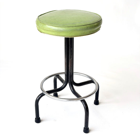 ST029 METAL AND GREAN VINYL SEAT SWIVEL STOOL
