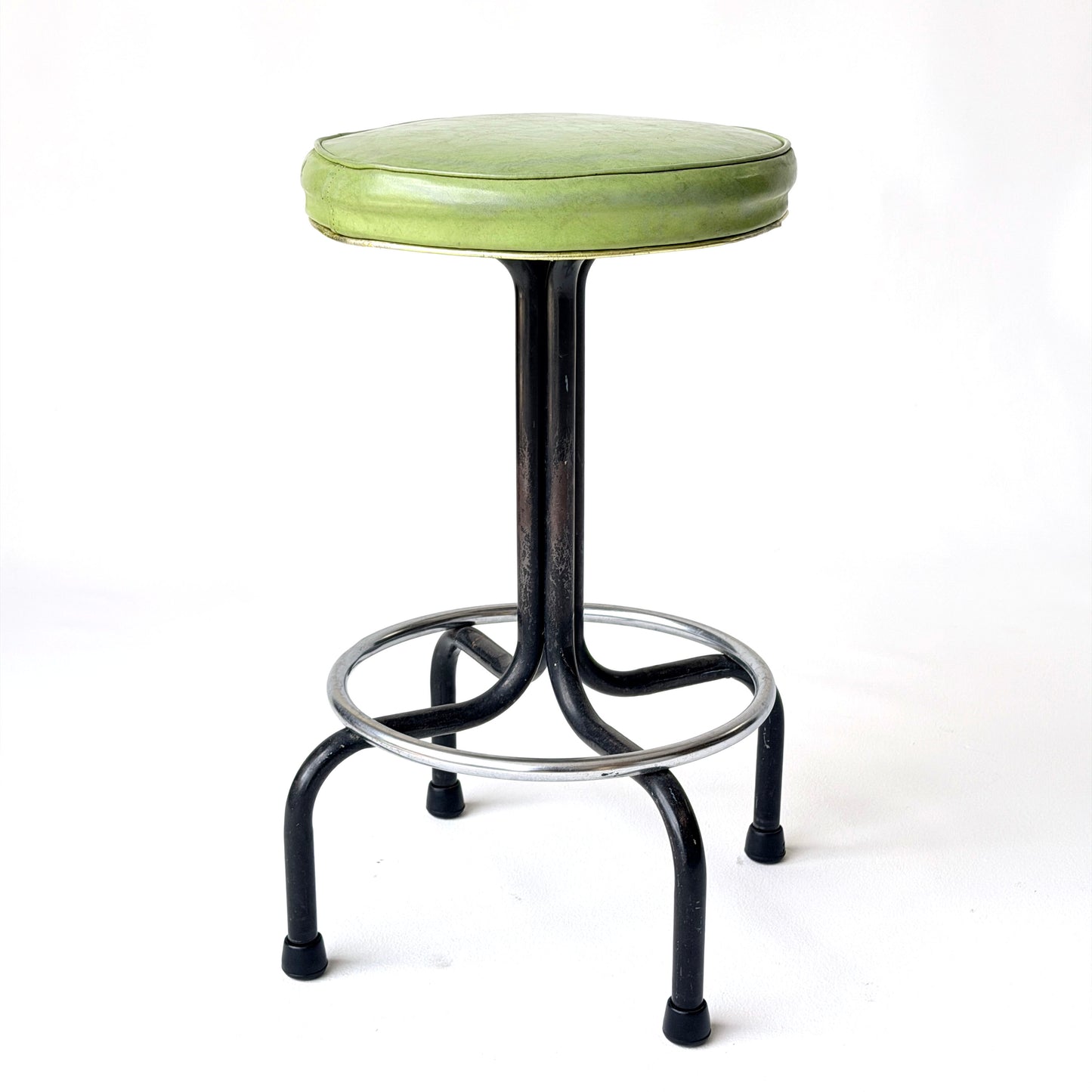 ST029 METAL AND GREAN VINYL SEAT SWIVEL STOOL
