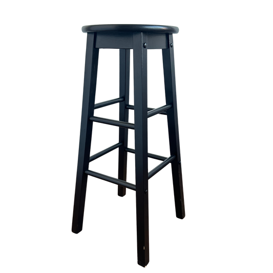 ST033 BASIC BLACK WOOD STOOL