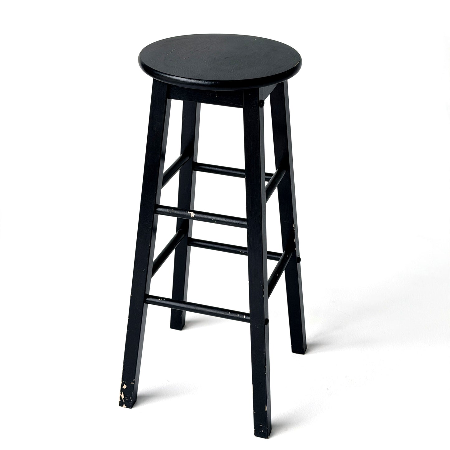 ST033 BASIC BLACK WOOD STOOL