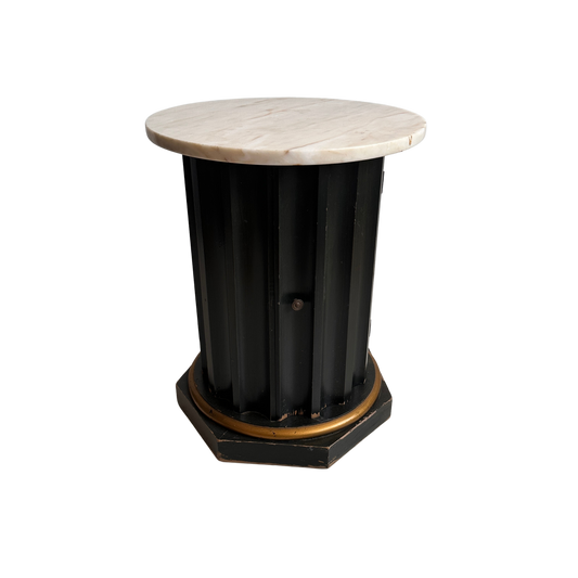 TB003 MARBLE TOP SIDE TABLE WITH DOOR