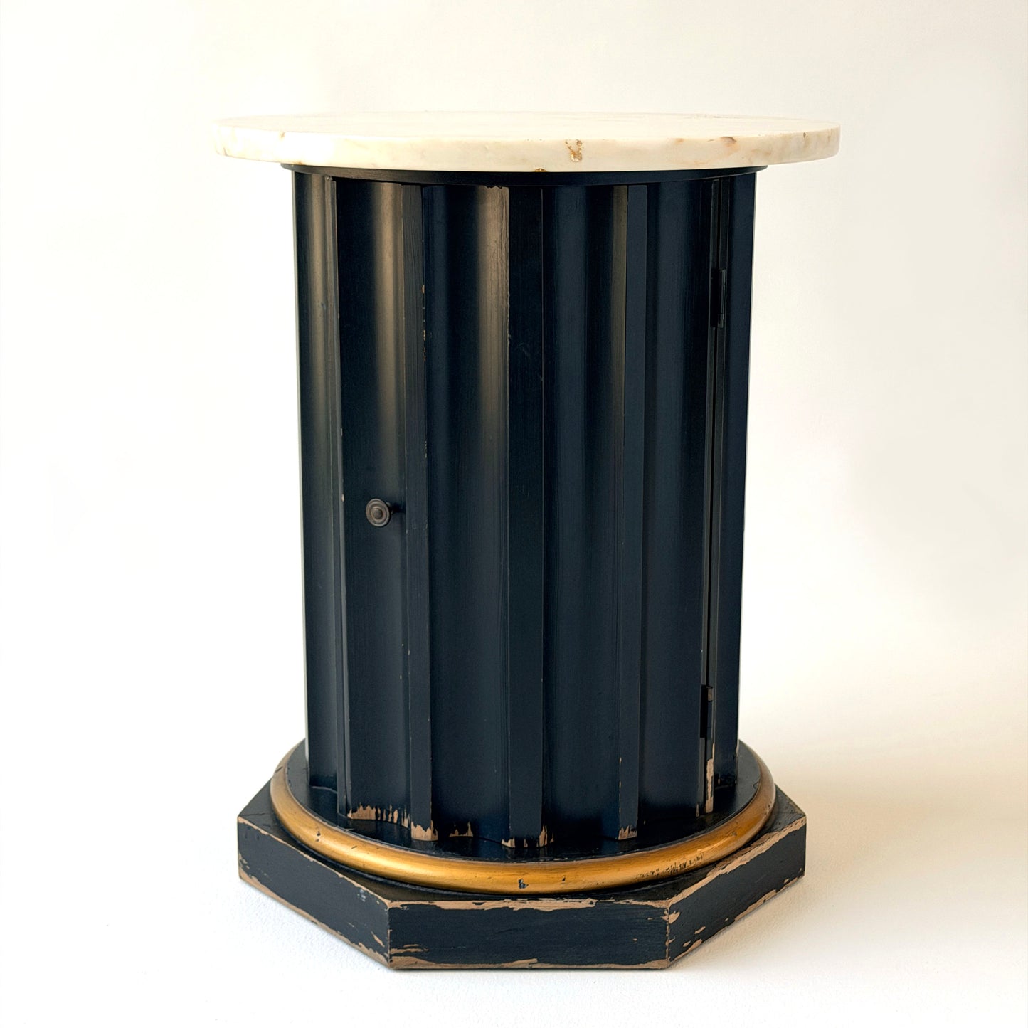 TB003 MARBLE TOP SIDE TABLE WITH DOOR