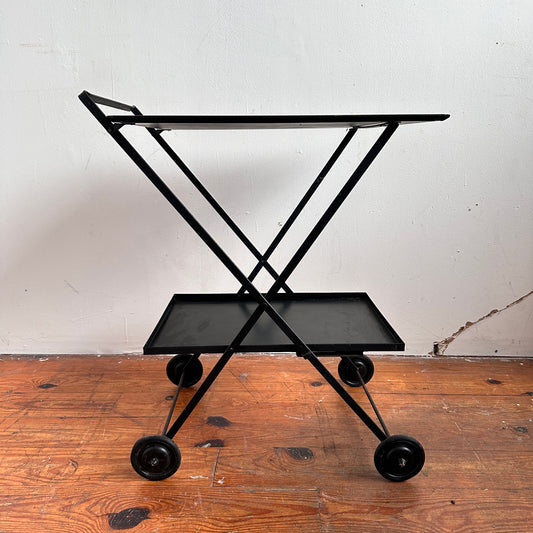 TB017 BLACK IRON GARDEN BAR CART