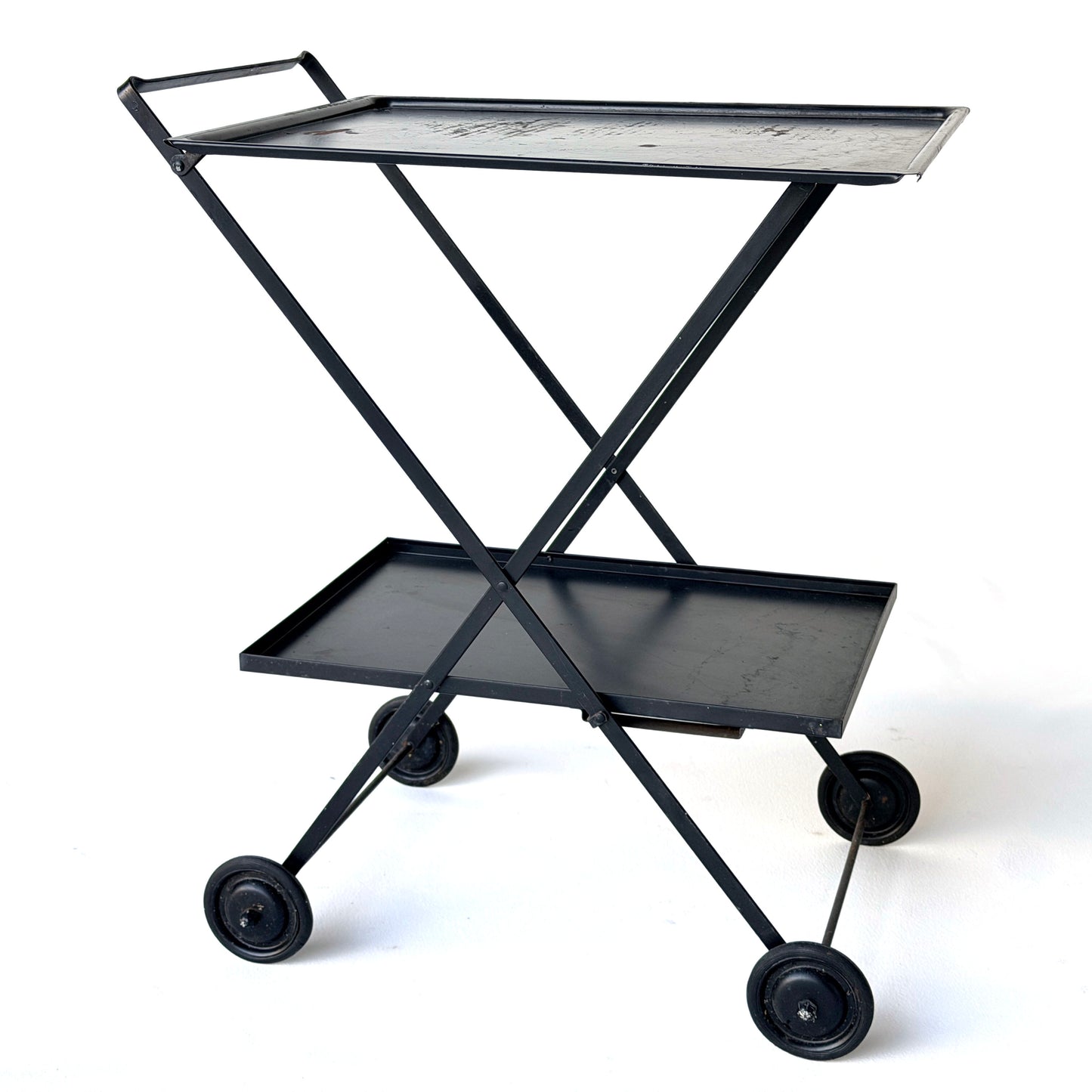 TB017 BLACK IRON GARDEN BAR CART