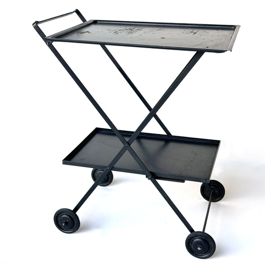 TB017 BLACK IRON GARDEN BAR CART