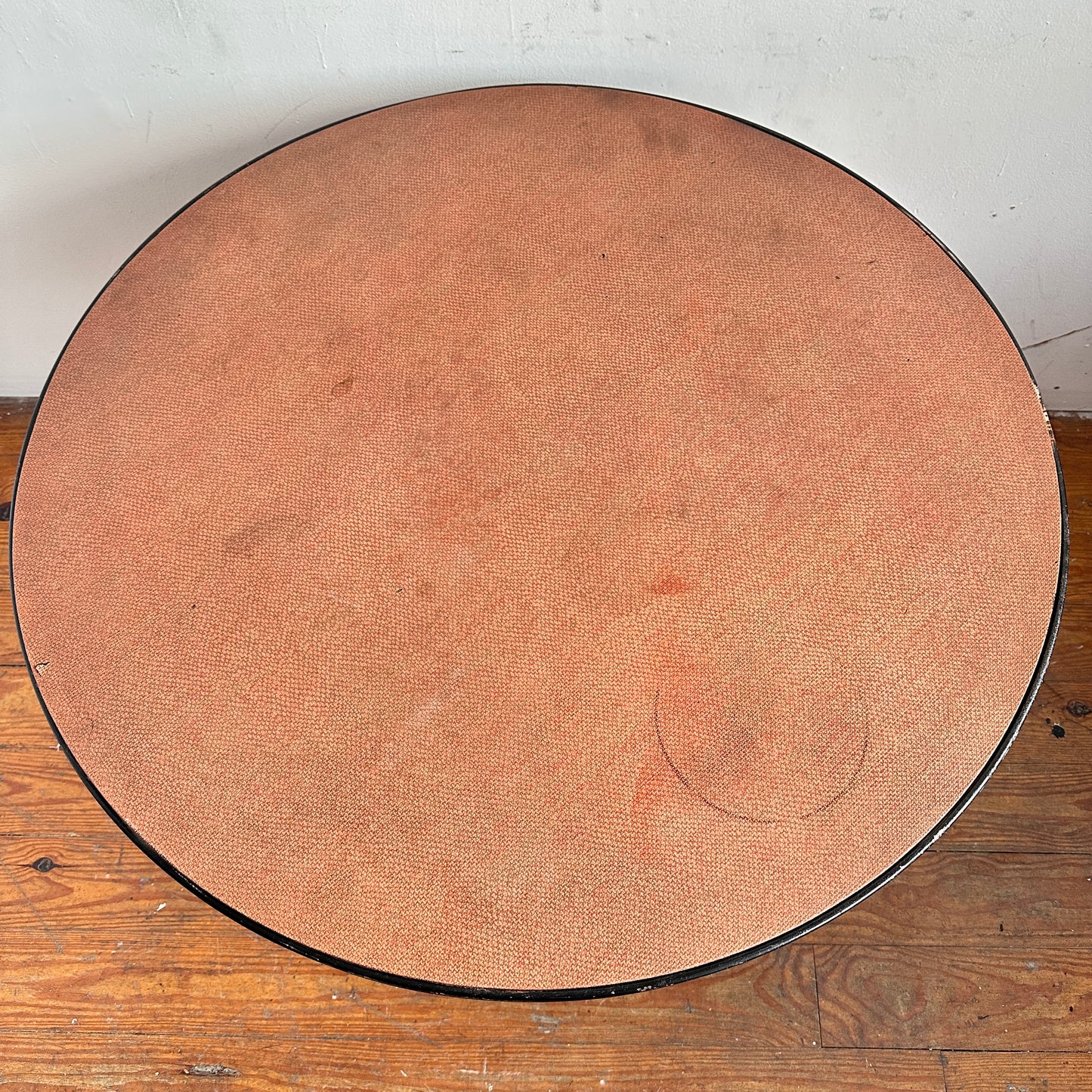 TB021 BLACK & ORANGE ROUND FOLDING TABLE