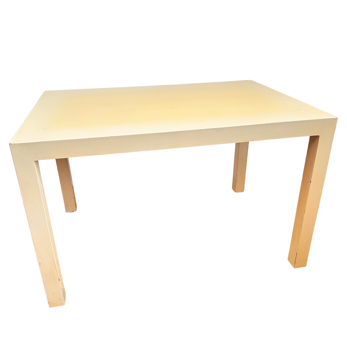 TB025 DISTRESSED YELLOW CREAM PARSONS COFFEE TABLE