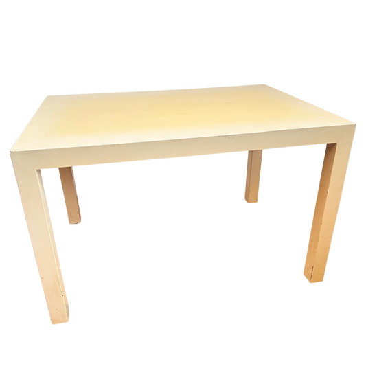 TB025 DISTRESSED YELLOW CREAM PARSONS COFFEE TABLE