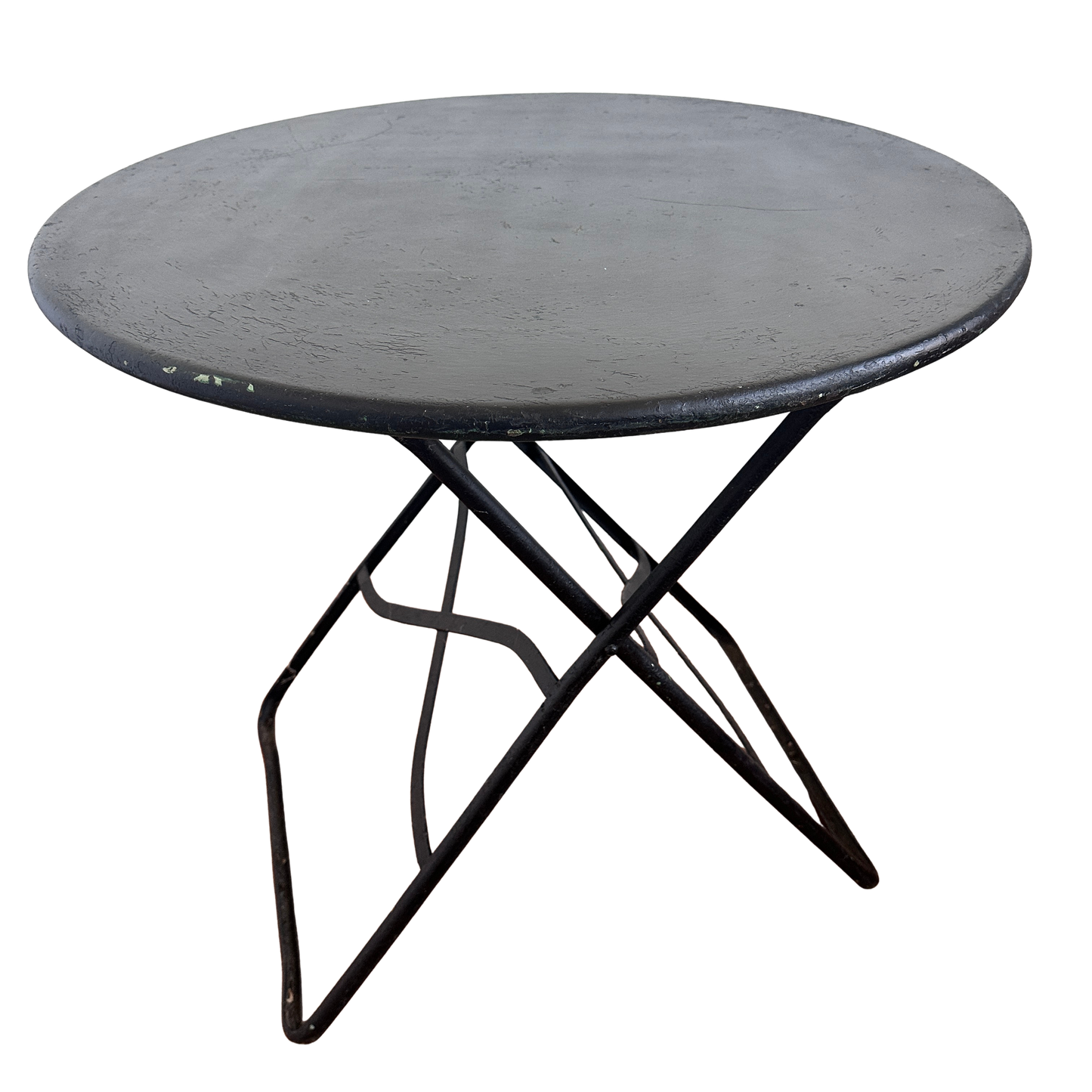 TB027 VINTAGE BLACK METAL FOLDING BISTRO TABLE