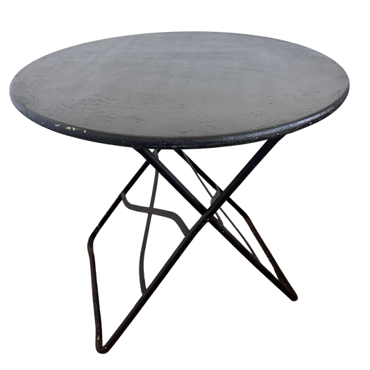 TB027 VINTAGE BLACK METAL FOLDING BISTRO TABLE