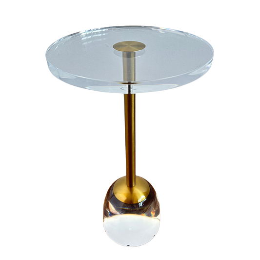 TB031 ACRYLIC & BRASS SIDE TABLE