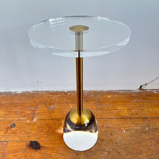 TB031 ACRYLIC & BRASS SIDE TABLE