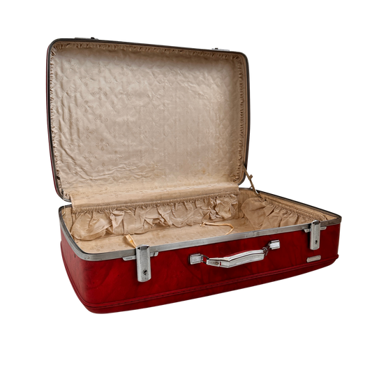 TL002 RED TOURISTER VINTAGE SUITCASE
