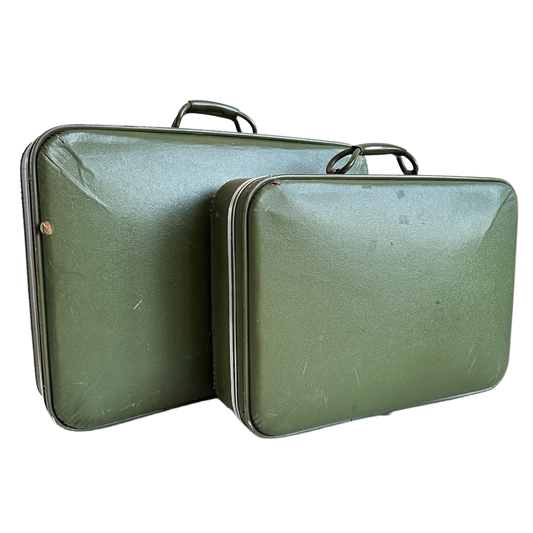 TL006 DISTRESSED GREEN LUGGAGE SET