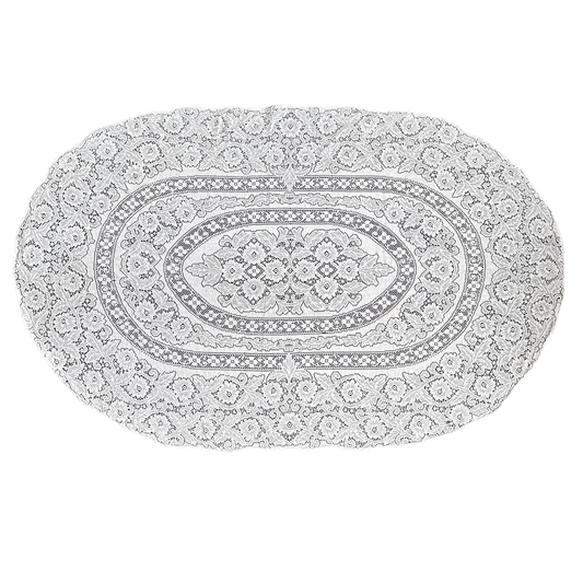TL006 FLORAL LACE OVAL TABLECLOTH