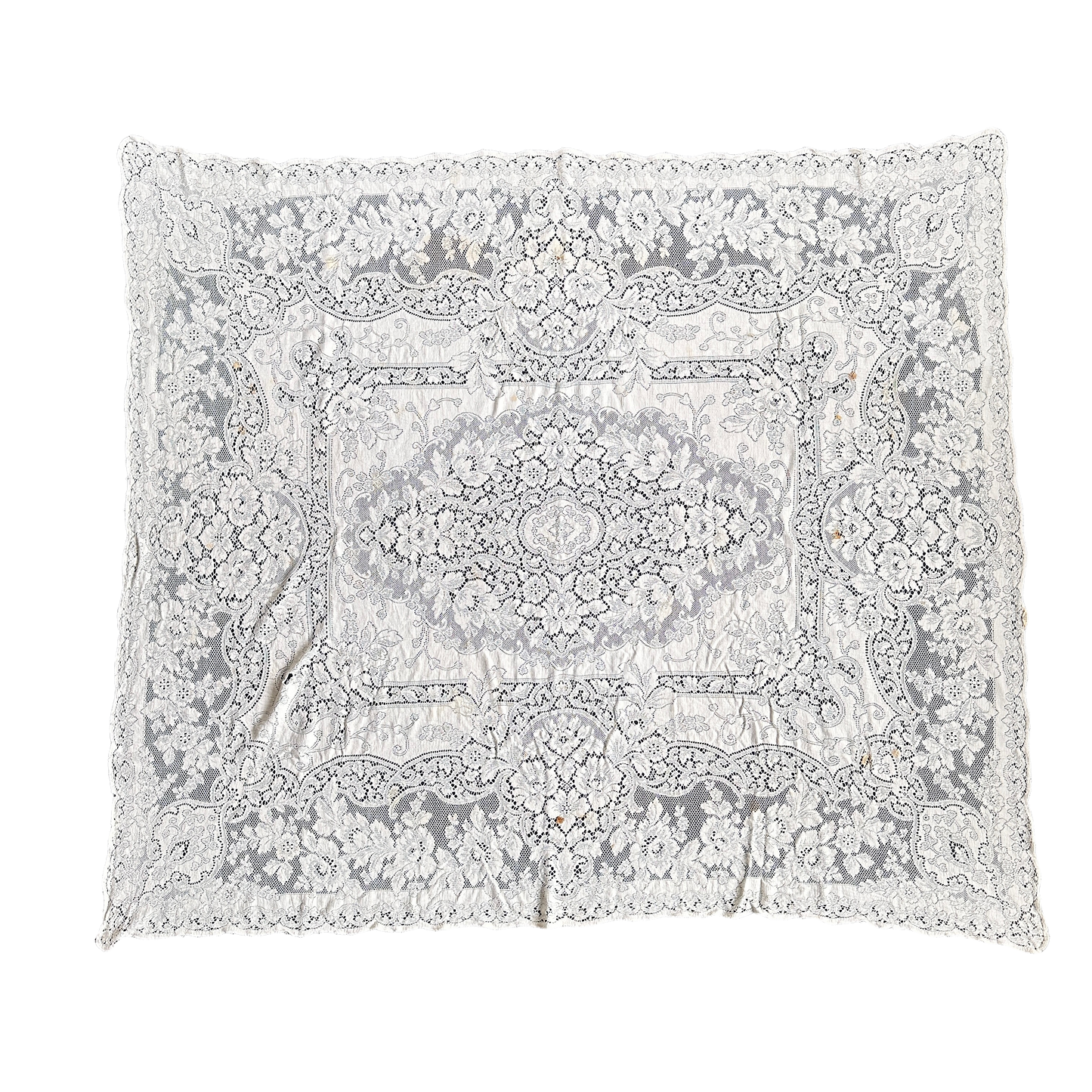 TL007 DISTRESSED FLORAL LACE TABLECLOTH