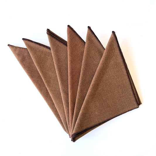 TL014 SET OF 6 BROWN CLOTH NAPKINS