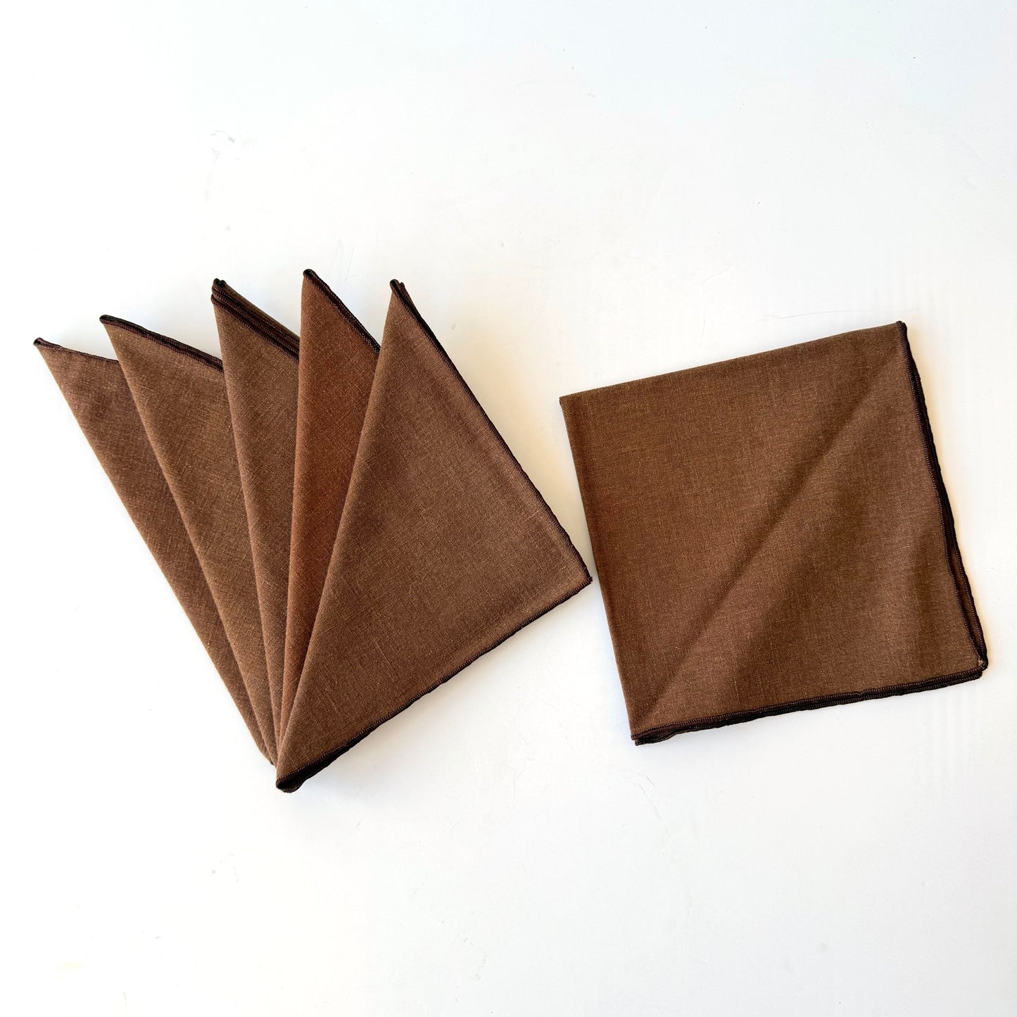 TL014 SET OF 6 BROWN CLOTH NAPKINS