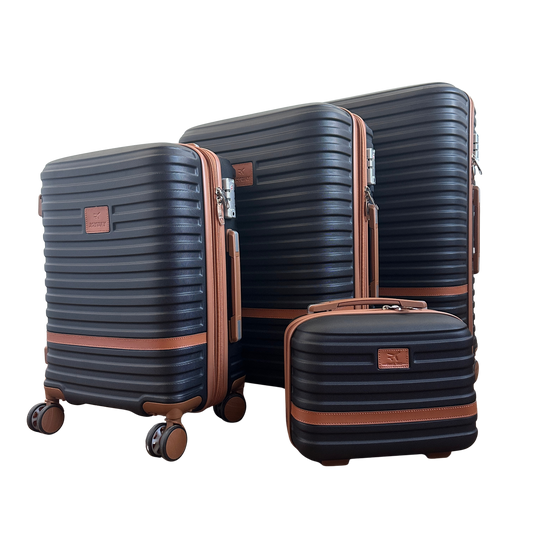 TL022 BLACK & BROWN LUGGAGE SET